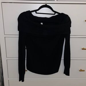 Off the shoulder black sweater